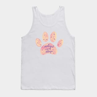 Adopt don't shop watercolor galaxy paw - pastel pink Tank Top